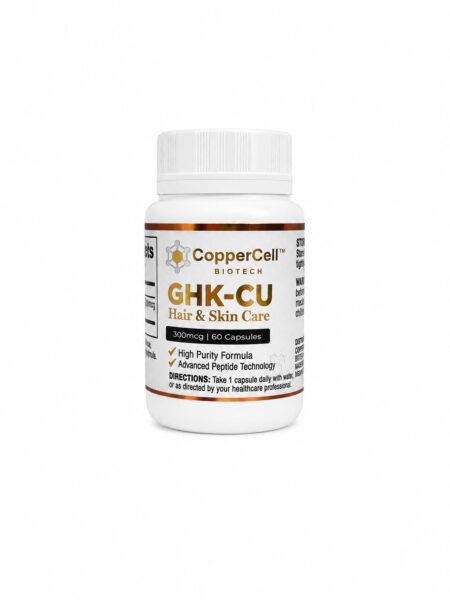 GHK-CU, 300mcg, 60 Cápsulas, Peptídeo de Cobre, Copper Cell