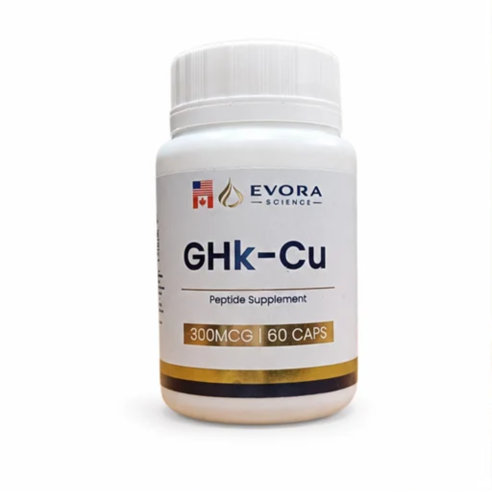 GHK-CU, 300mcg, 60 Cápsulas, Peptídeo de Cobre, Evora