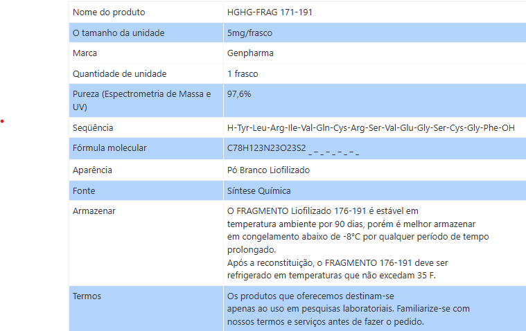 HGH 176-191, 5mg, Pronto Para Uso, Genpharma - Imagem 2