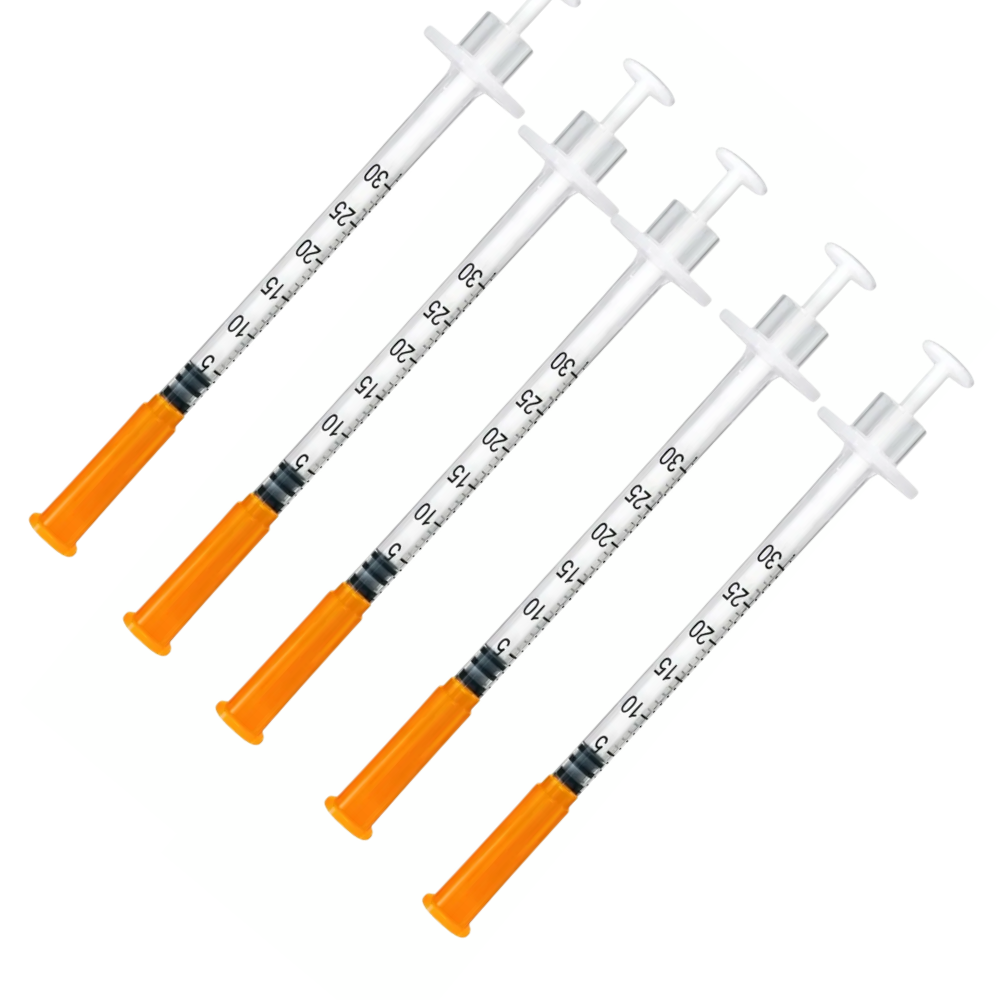 Kit com 5 Seringas, BD Ultra-Fine 100 UI (Ideal para Aplicação de Peptídeos), 3ml, Venper