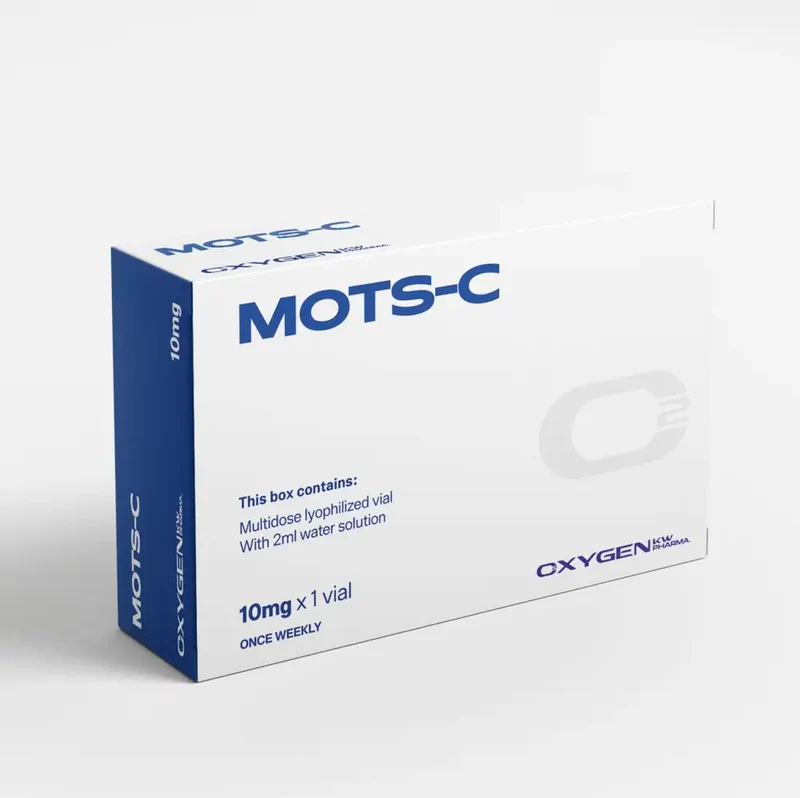 MOTS-C (16 aminoácidos derivados do DNA mitocondrial), 10mg, com Água Bacteriostática, Oxygen