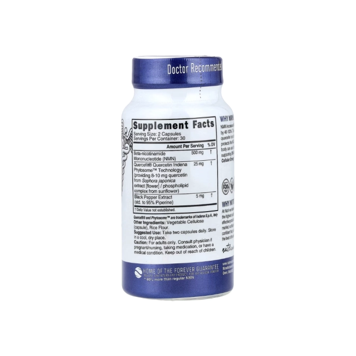 NAD+, NMN 500mg com Quercetina e Piperina, 60 Cápsulas Nutri - Imagem 2